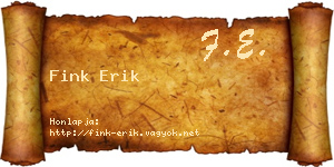 Fink Erik névjegykártya